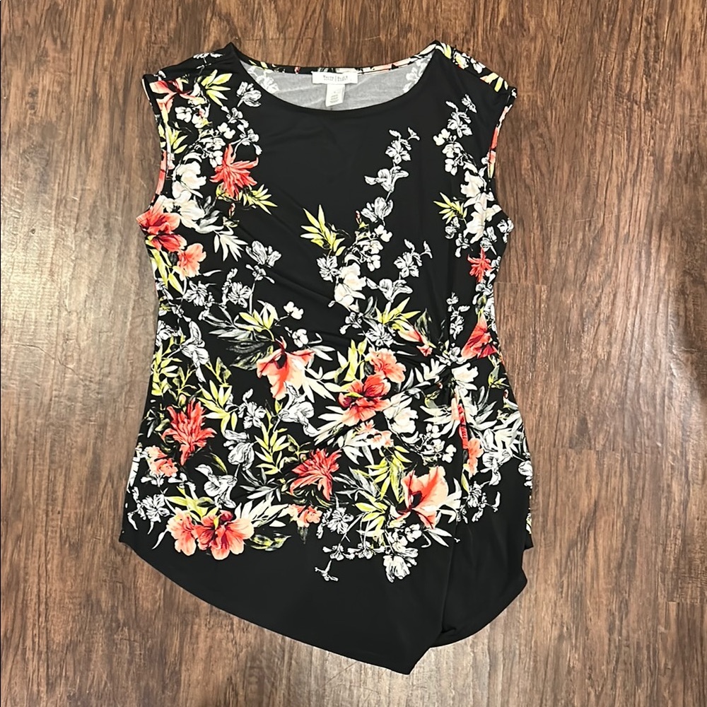 White House Black Market Asymmetrical Sleeveless Blouse